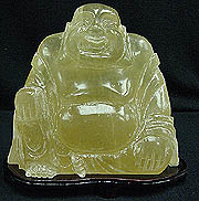 YELLOW JADE BUDDHA (HJ038Y)
This buddha is made of real Pure Yellow Jade.
Yellow jade is also now one of the rarest jades on earth since it has been over mined.
 This Buddha is all hand carved and its color is all pure. 
Size: Long: 9 in, Wide: 4 in, High: 9 in
